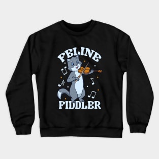 Feline Fiddler - Cat at the violin Crewneck Sweatshirt